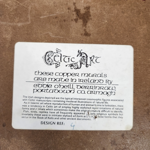 Vintage Eddie O'Neill Celtic Art Copper Murals (Set of 2) - Picture 6 of 10